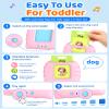 Aullsaty Talking Flash Cards for Toddlers 1-5 Years Old, Upgraded 536 Sight Words with 6 Songs Montessori Autism Sensory Toys, Educational Learning Speech Therapy Birthday Gifts for Boys Girls (Pink) view 4