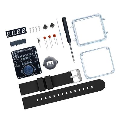 Pjeghbvop LED Wristwatches Kits Includes Circuit Board Straps Parts Creative Soldering for Educational Activity Adults LED Electronic Clock Kits