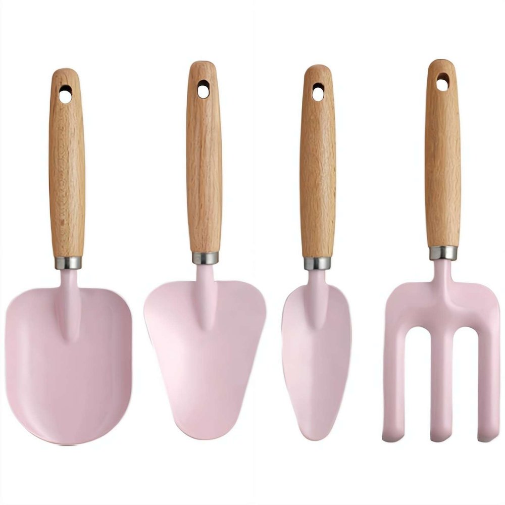 Kids Gardening Tools Set with Sturdy Wood Handles,Children Garden Shovels and Hand Rake for Boys and Girls,Safety Rounded Edges Outdoor Planting Toys for Toddler Backyard Activities