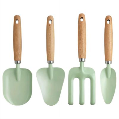 Kids Gardening Tools Set with Sturdy Wood Handles,Children Garden Shovels and Hand Rake for Boys and Girls,Safety Rounded Edges Outdoor Planting Toys for Toddler Backyard Activities