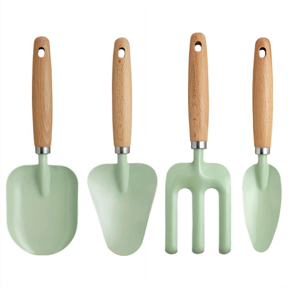 Kids Gardening Tools Set with Sturdy Wood Handles,Children Garden Shovels and Hand Rake for Boys and Girls,Safety Rounded Edges Outdoor Planting Toys for Toddler Backyard Activities
