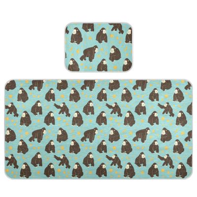Black Gorilla Yellow Stars Cooling Baby Bed Mattress 28" x 52" Ultra Soft Bed pad for Kids, Adult