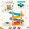 Montessori Toys for 1 Year Old Boy, Wooden Car Ramp Toy with 4 Cars & Parking Area, Race Track Ramp Racer for Toddlers 1-3, Educational Toddler Car Toys, Birthday Gifts for Boys Girls 12+ Months view 2