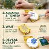 2PCS Mini Flower Press Keychain Full Micro Flower Press Kit with 20PCS Paper Handcrafted Gold Metal Miniature Preserving Tool with Secure Straps Perfect for Hikes and On-The-Go DIY Crafts (Gold-E) view 2