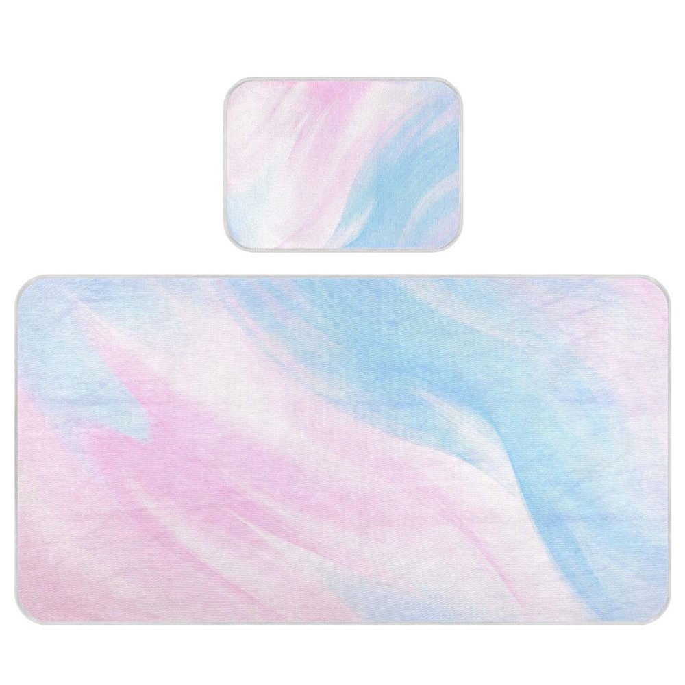 Blue-Pink Gradient Cooling Baby Washable Mattress 28" x 52" Absorbent Crib Padding for Sides for Kids, Adult