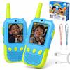 Video Walkie Talkie Toys for Age 3 4 5 6 7 8 9 10 11 12 Boys, 2 Pack Rechargeable Walkie Talkies with Screen, Christmas Birthday Gifts for Boys Kids Outdoor Camping (Blue) view 1