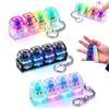 3-Pack Keyboard Fidget Keychain with LED Lights Stress Relief Clicker Toy for Sensory Decompression, Perfect for Office, Study & Gift Giving, Cute Keychain for Adults & Kids (Transparent) view 1