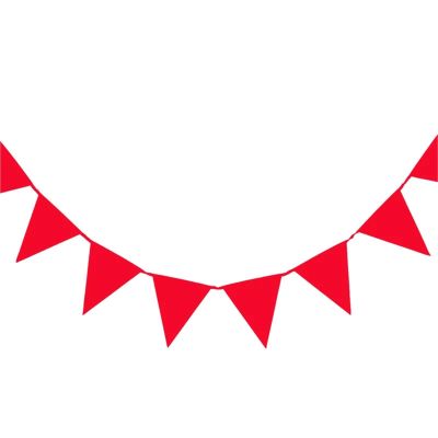 24Feet 20Flags Full White Garland Pennant Bunting Wedding Decoration Fabric Banners Party Bridal Decoratio(Red)