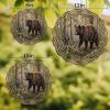 Forest Brown Bear Fern Round Wind Spinner 8", 3D Stainless Steel Wind Spinners for Yard and Garden Retro Southwest Ethnic Indoor Outdoor Metal Hanging Craft Ornaments for Porch Lawn Home view 4