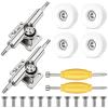 Alrhso 8 Pcs Standard Fingerboard Tool Set Include 2 Trucks & 4 CNC Lathed Bearing Wheels 2 Nut Driver Screwdriver for 34 mm Wide Decks Skateboard Trucks view 1