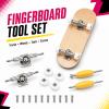 Alrhso 8 Pcs Standard Fingerboard Tool Set Include 2 Trucks & 4 CNC Lathed Bearing Wheels 2 Nut Driver Screwdriver for 34 mm Wide Decks Skateboard Trucks view 4