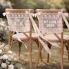 2 Pcs Custom Lace Wedding Chair Signs With Adjustable Long Streamers - Sheer Tulle Just Married Banners For Ceremony Seating, Scratch-Free Tie-On Decor For Hotel & Outdoor Reception, 18.5" X 13" view 2