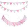 2sets 5.1M Cotton Fabric Bunting 24 Pennant Flags Wedding Party Decor Banner Home Baby Shower Carnival Garland(NO052) view 1