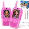 Video Walkie Talkies for Kids, 2 Pack Rechargeable Walkie Talkies with Screen, Outdoor Toy for 3-12 Year Old Girl, Christmas Birthday Gifts for Girls (Pink) view 1