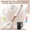 2-in-1 Long-Handle Bottle Brush Set, Multifunctional Bottle Cleaning Brush and Straw Cleaner Brush, Self Squeeze Bottle Brush, Suitable for Coffee Mugs, Sports Bottles & Wine Bottle (Brown) view 4