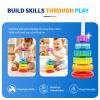 PracticeJQDEN Montessori Toys for 1 Year Old, Spinning Stacker view 4