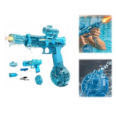 2026 Electric Water Gun, Automatic Rechargeable Water Blaster with LED Light, Long Range Water Shooter for Pool, Beach, Backyard, Outdoor Summer Activities (Blue)
