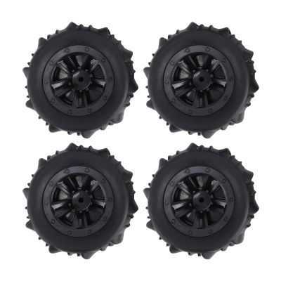 4PCS RC Car Tires, Premium Rubber High Grip Replacement Wheels for 1/14 1/16 Scale RC Cars Compatible with MJX HBX All Terrain Driving