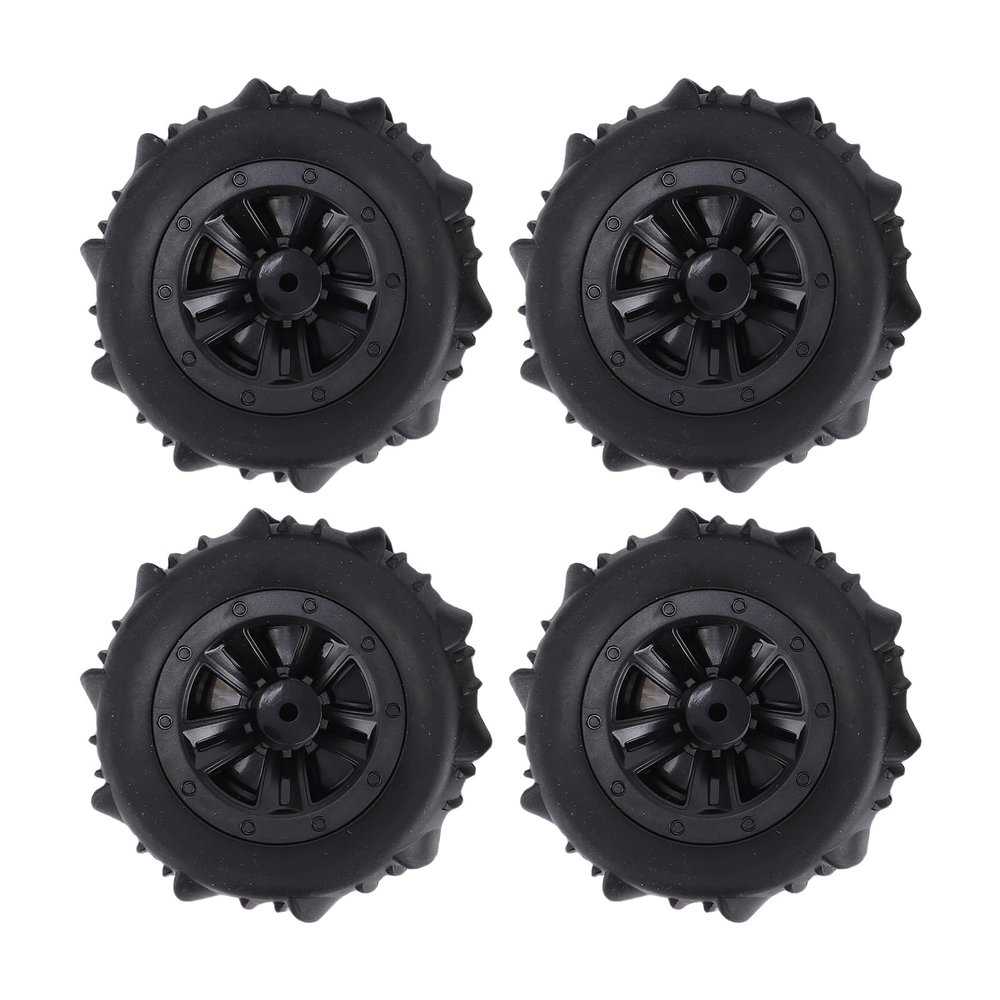4PCS RC Car Tires, Premium Rubber High Grip Replacement Wheels for 1/14 1/16 Scale RC Cars Compatible with MJX HBX All Terrain Driving