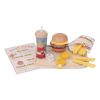 NOENNULL Wooden Play Fast Food Hamburger Set Educational Kitchen Accessories Toy for Kids 24 Pieces Sensory Game Learning Experience Indoor Feeling Birch Wood view 2