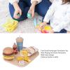 NOENNULL Wooden Play Fast Food Hamburger Set Educational Kitchen Accessories Toy for Kids 24 Pieces Sensory Game Learning Experience Indoor Feeling Birch Wood view 4