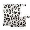 Gkseojer Leopard Prints Animals Pattern Wet Bags Set of 2 Pcs Reusable Wet Dry Bags for Diaper Swimsuit Fitness view 1
