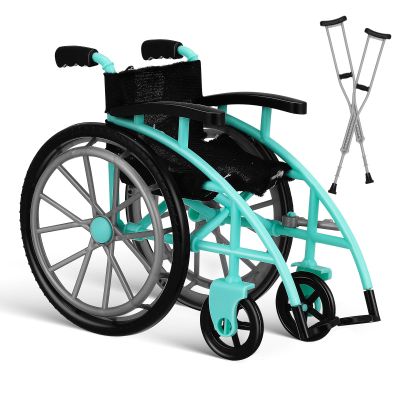 Homoyoyo 1 Set of Simulation Wheelchair Miniature Wheelchair Model Doll House Crutch Set