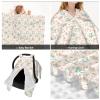 AuHomea Tea Party Baby Car Seat Canopy and Nursing Cover for Breastfeeding Multi-Use Cover Lightweight Infant Stretchy Carrier Carseat Winter Cover for Newborn Girls Boys view 2