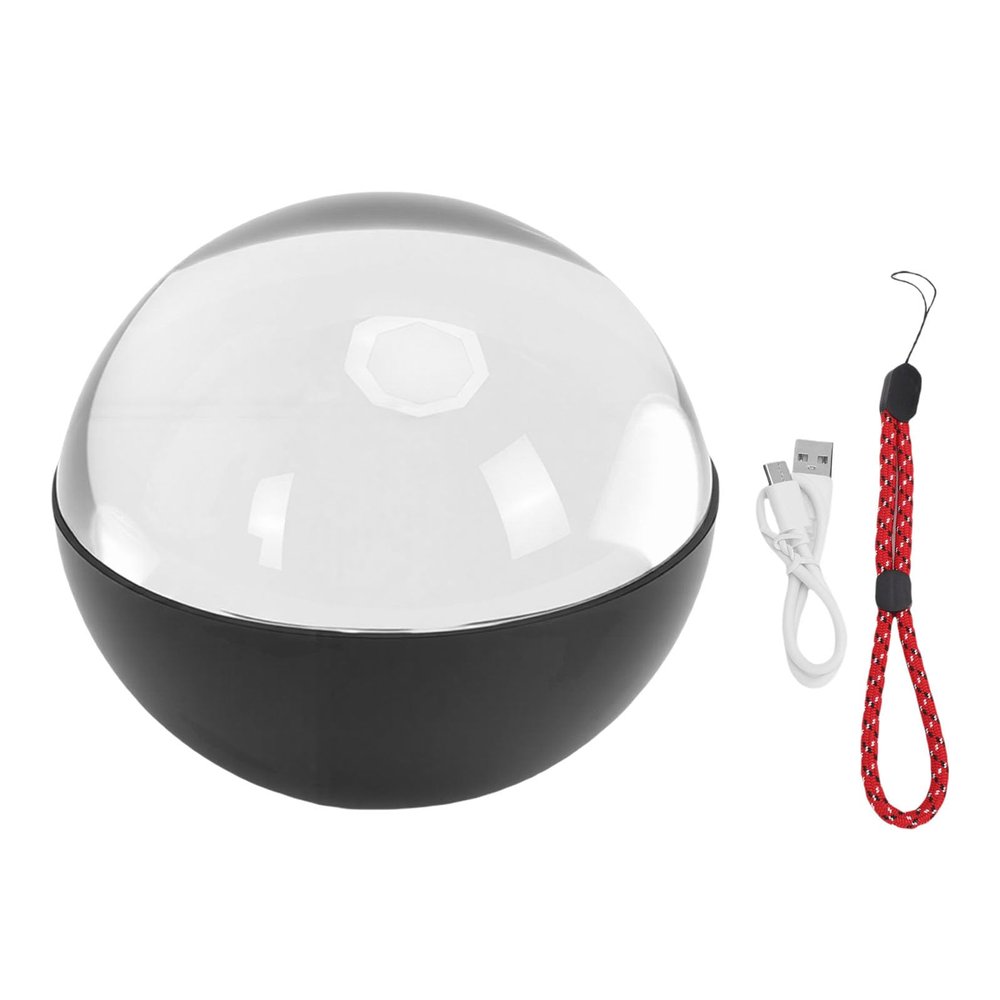 NOENNULL 2.7 Inch Memory Sphere Lamp Crystal Ball Video Player 3D Personalized Uploadable Videos Photos Unique Anniversary Birthday Gifts (Black)