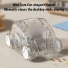 NOENNULL Desktop Cleaner, Mini Table Dust Sweeper with Playful Toy Car Design for Boys Girls, Desk Cleaner for Home School Office (White) view 3