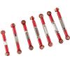 Alomejor RC Car Metal Pull Rods, 7pcs Servo Linkage Set with Screwdriver for 144001 1 14 Scale RC Car, Lightweight Durable (Red) view 1