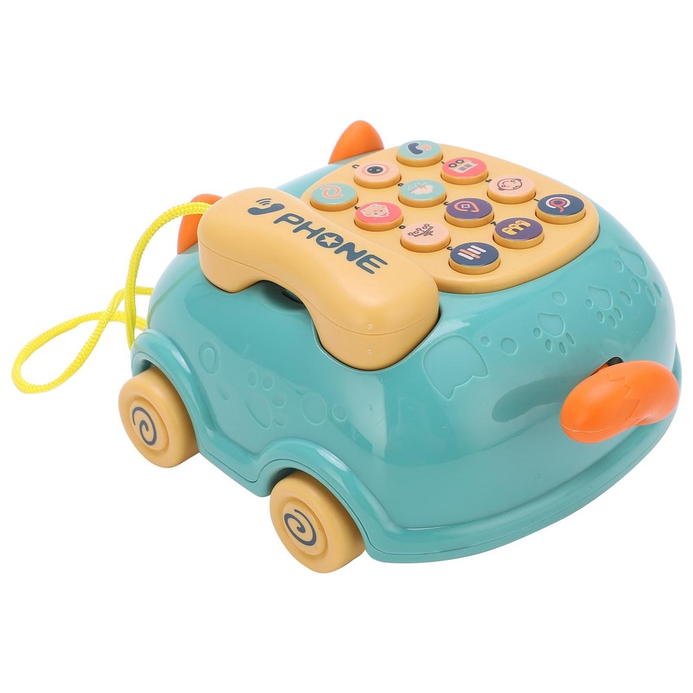 Funien Kids Simulation Cat Phone Toy Hi Fi Sound Quality 16 Functions for Early Education Chinese and English Bilingual Applicable Scene: Children Plastic 4.9 X 6inch (Green)