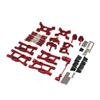 ZenithRide Metal Upgrade Parts Compatible with 1/12 and 1/14 Scale Remote Control Cars Includes Front and Rear Swing Arms, Steering Components, and Shock Absorber Rods(Red) view 1