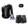 iiniim Girls 3 Pieces Halloween Party Dress Up Metallic Tassels Shorts Western Rodeo Performance Suits Black 12 Years view 3
