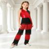 Agoky Kids Girls Fringed Tassels Retro 1950s Costume Halter Neck Sleeveless 70s Hippie Star Dancewear Red 16 Years view 3