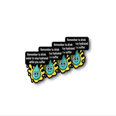 Remember to Drink Water Stay hydrated While You Suffer Sticker Fun | Hydration Reminder Cute | Drop Design | 4 Pack [ATED]
