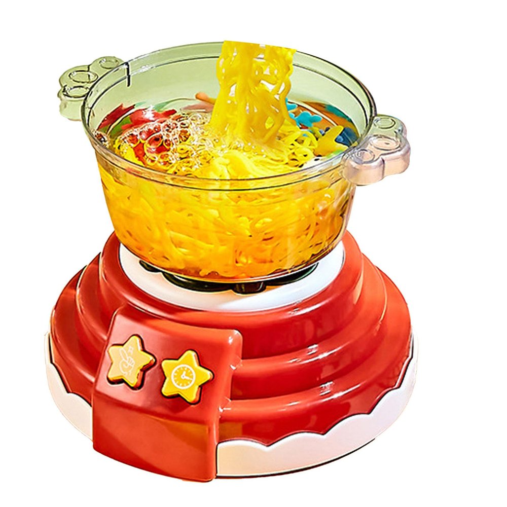 Solinder Kids Hot Pot DIY Cooking Toys Safe Material Simulation Hot Pot Machine for Toddlers Plastic Material (Red)