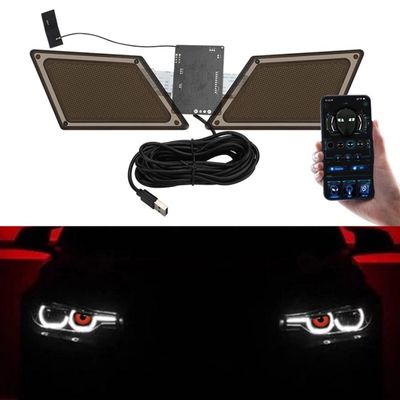 Cokvbato Devil's Eye Led Display For Car Headlight Modification DIY Animation Angle Eyes Pattern Turn Signal Lamp 12V