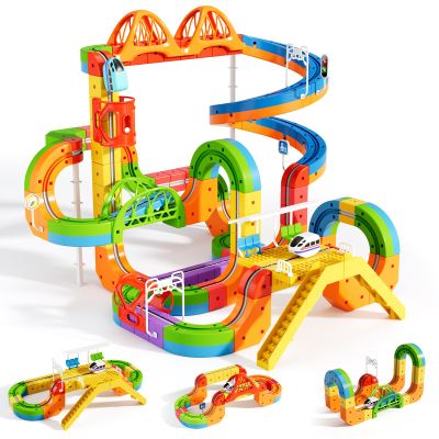 KlickRail Upgraded City Building Learning Electric Train Track Set for Kids