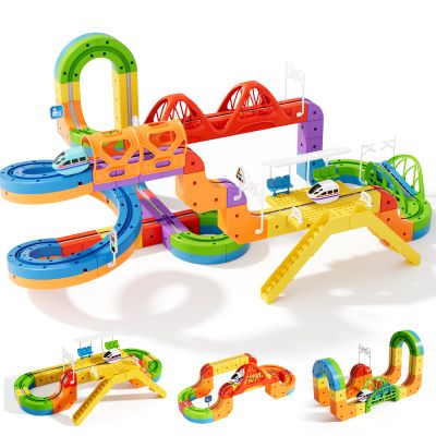 KlickRail Upgraded City Building Learning Electric Train Track Set for Kids