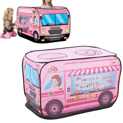 Solinder Ice Cream Truck Portable Children Tent Foldable Play Game House for Kids, Breathable Polyester Fabric, 28.3x28.3x44.1in, Ice Cream TruckFire TruckPoliceman Bus (Truck)