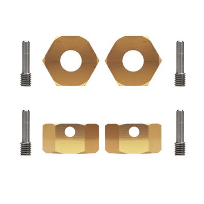 12MM Extended Wheel Hex Heavier Brass Adapter 4PCS Compatible with RC Car Parts RC Crawler Models 1 10 Scale Models(SCX10 III Brass 6mm)
