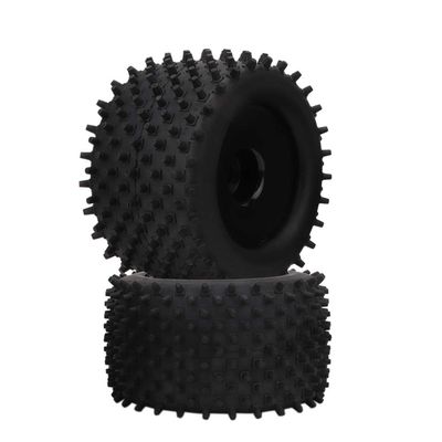 155mm Rubber Tire with 82mm Hub Wheel, RC Car Tire for 1/8 Truck, Wide Traction RC Wheel Tire with Nylon Hub and Plastic Rim for Hsp Kyosho Hobao