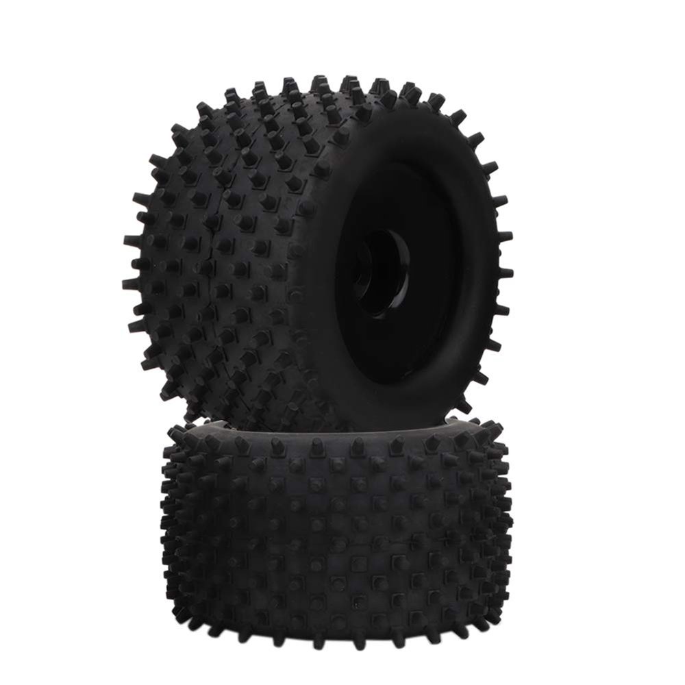 155mm Rubber Tire with 82mm Hub Wheel, RC Car Tire for 1/8 Truck, Wide Traction RC Wheel Tire with Nylon Hub and Plastic Rim for Hsp Kyosho Hobao