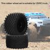 155mm Rubber Tire with 82mm Hub Wheel, RC Car Tire for 1/8 Truck, Wide Traction RC Wheel Tire with Nylon Hub and Plastic Rim for Hsp Kyosho Hobao view 2