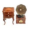 Yunmeryker Miniature Gramophone 1:12 Scale with Cabinet Retro for Micro Landscape Decor view 1