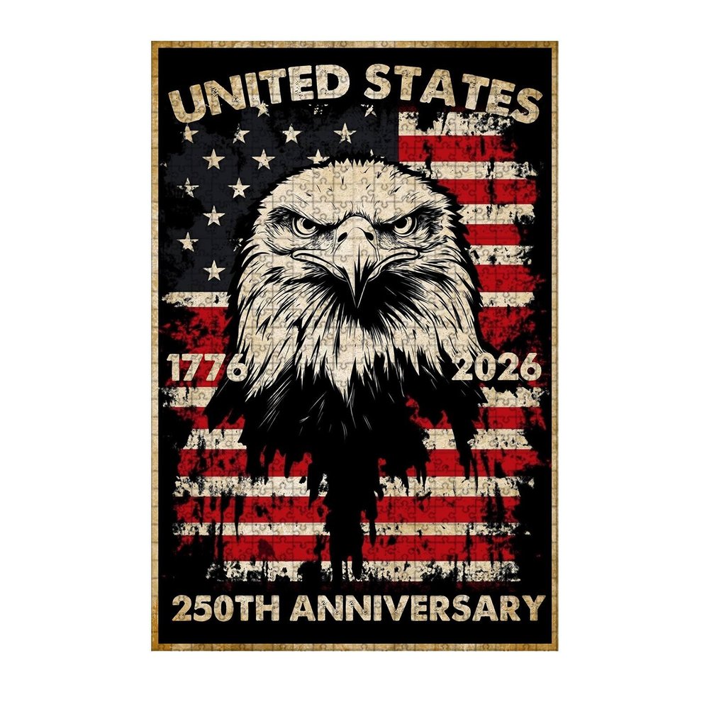 500 Piece 250th Anniversary Wooden Jigsaw Puzzles America 1776-2026 for Adults Decompressing Educational Fun Game Puzzle Collectibles for Family Friends Activities 20.4x15 Inch