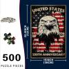 500 Piece 250th Anniversary Wooden Jigsaw Puzzles America 1776-2026 for Adults Decompressing Educational Fun Game Puzzle Collectibles for Family Friends Activities 20.4x15 Inch view 2