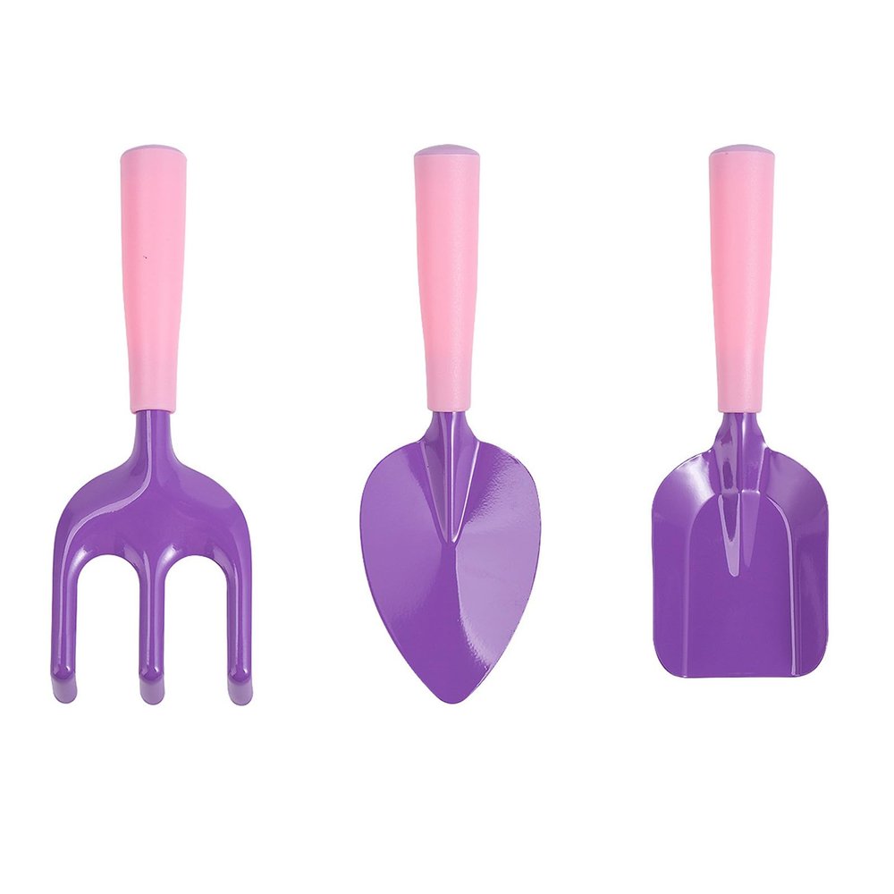 Obotsnoi Gardening Tool Set with Square Shovel Pointed Shovel and Rakes for Outdoor Sand Play and Beach Activity Childrens Gardening Supplies
