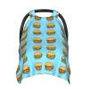 Beef Burger Blue Print Baby Car Seat Covers, Breathable Nursing Cover Breastfeeding Cover, Cute Stroller Covers, Multi-use Infant Carseat Canopy, Baby Boys Girls Newborn Essentials view 1